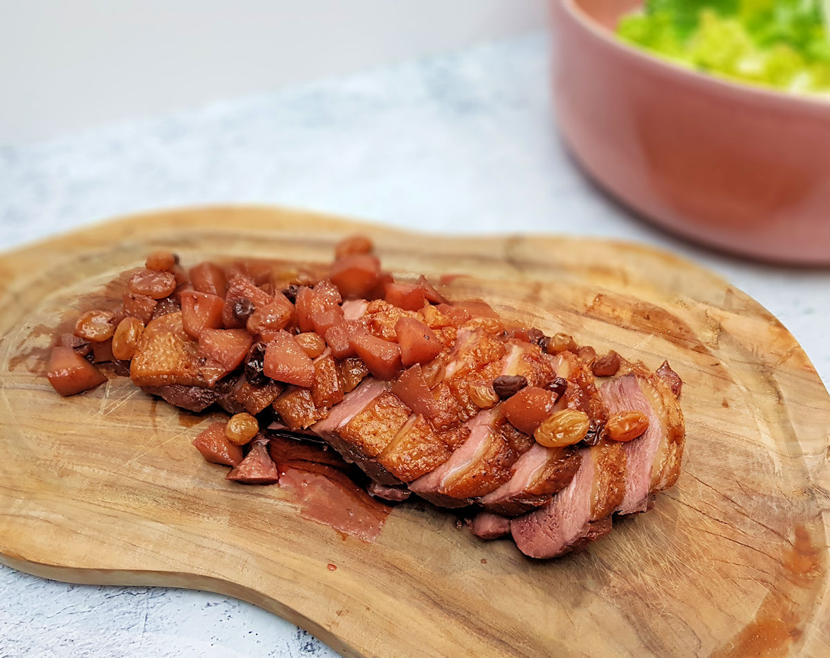 Roast Goose Breast With Apples And Raisins Recipe Cuisine Fiend